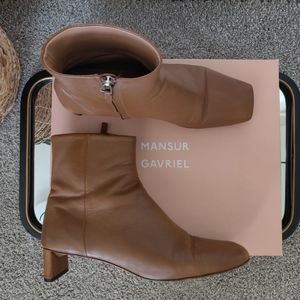 Mansur Gavriel Camel Square Toe Ankle boots
